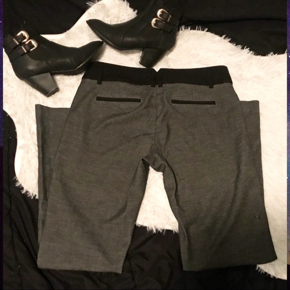 Express Editor Stretch Fit N Flare Gray Pants - image 1